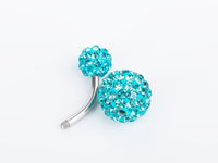 Thumbnail for Belly Piercing Curved Barbell with Zircon Crystals