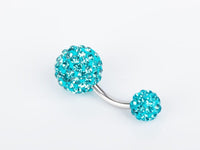 Thumbnail for Belly Piercing Curved Barbell with Zircon Crystals