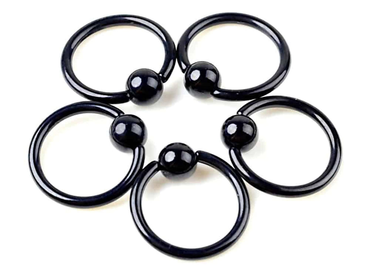 Black Classic Captive Bead Ring