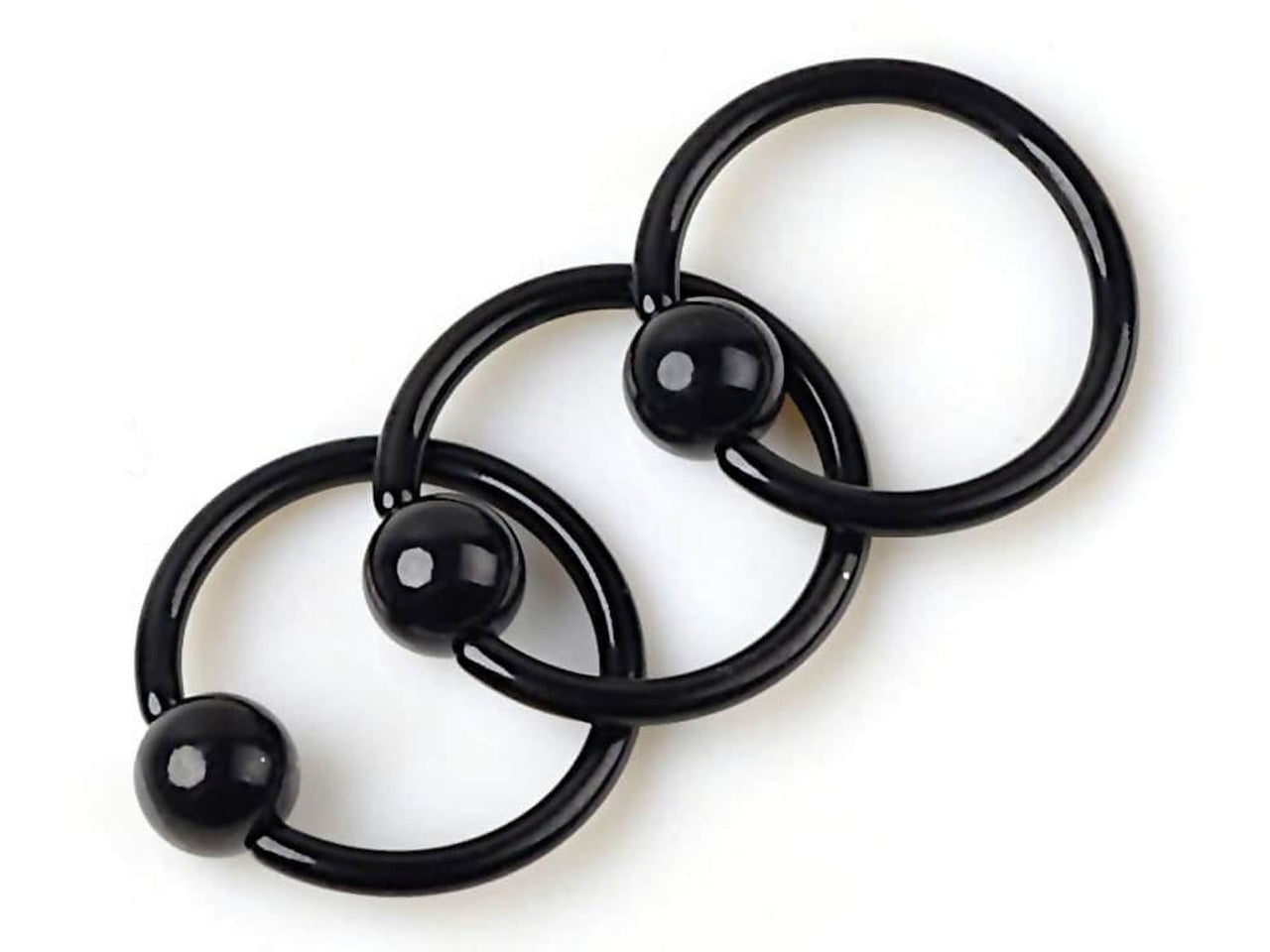 Black Classic Captive Bead Ring