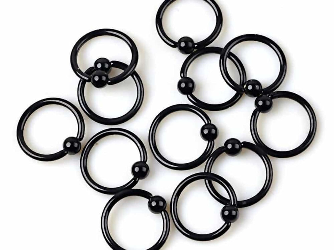 Black Classic Captive Bead Ring