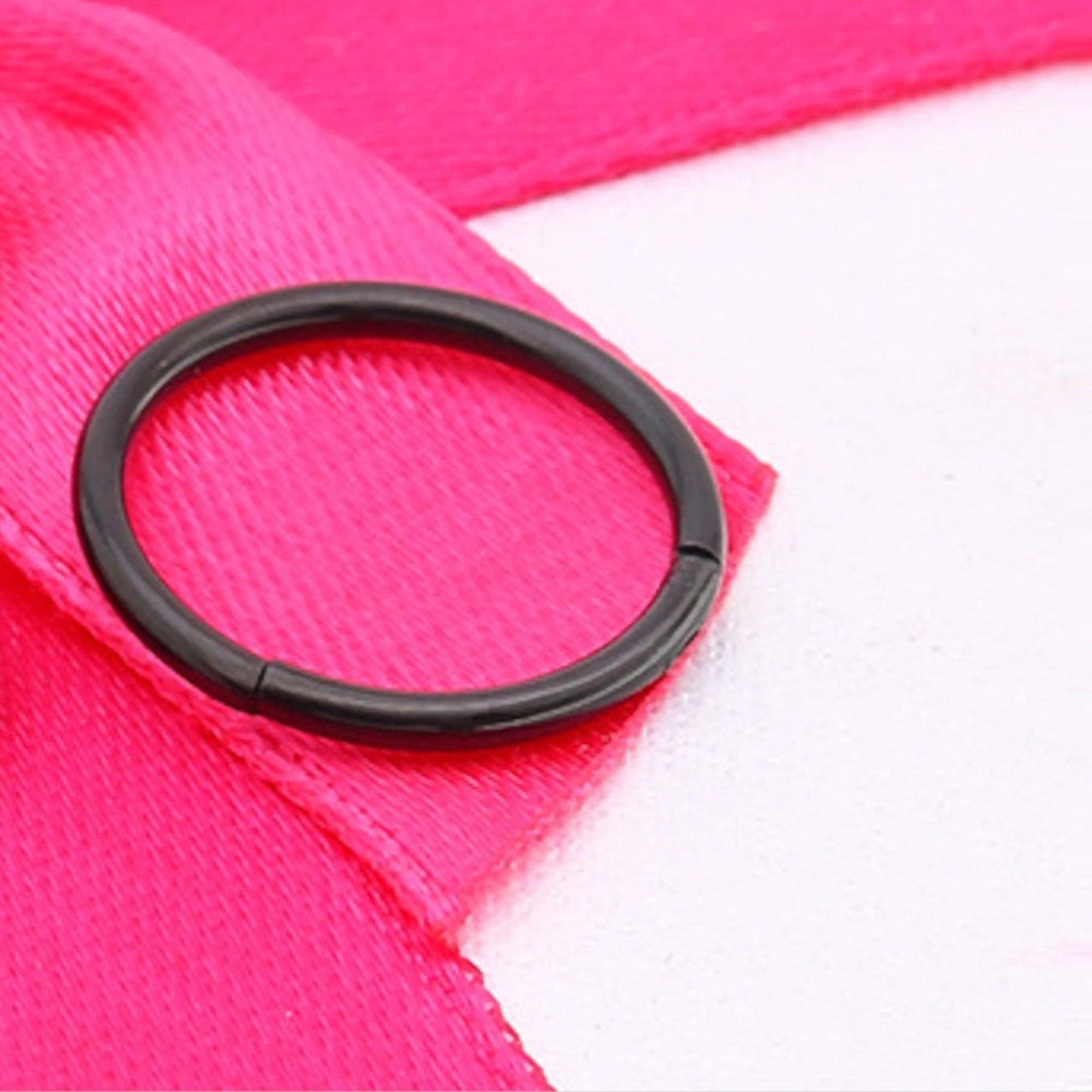 Black Hinged Segment Nose Hoop Ring