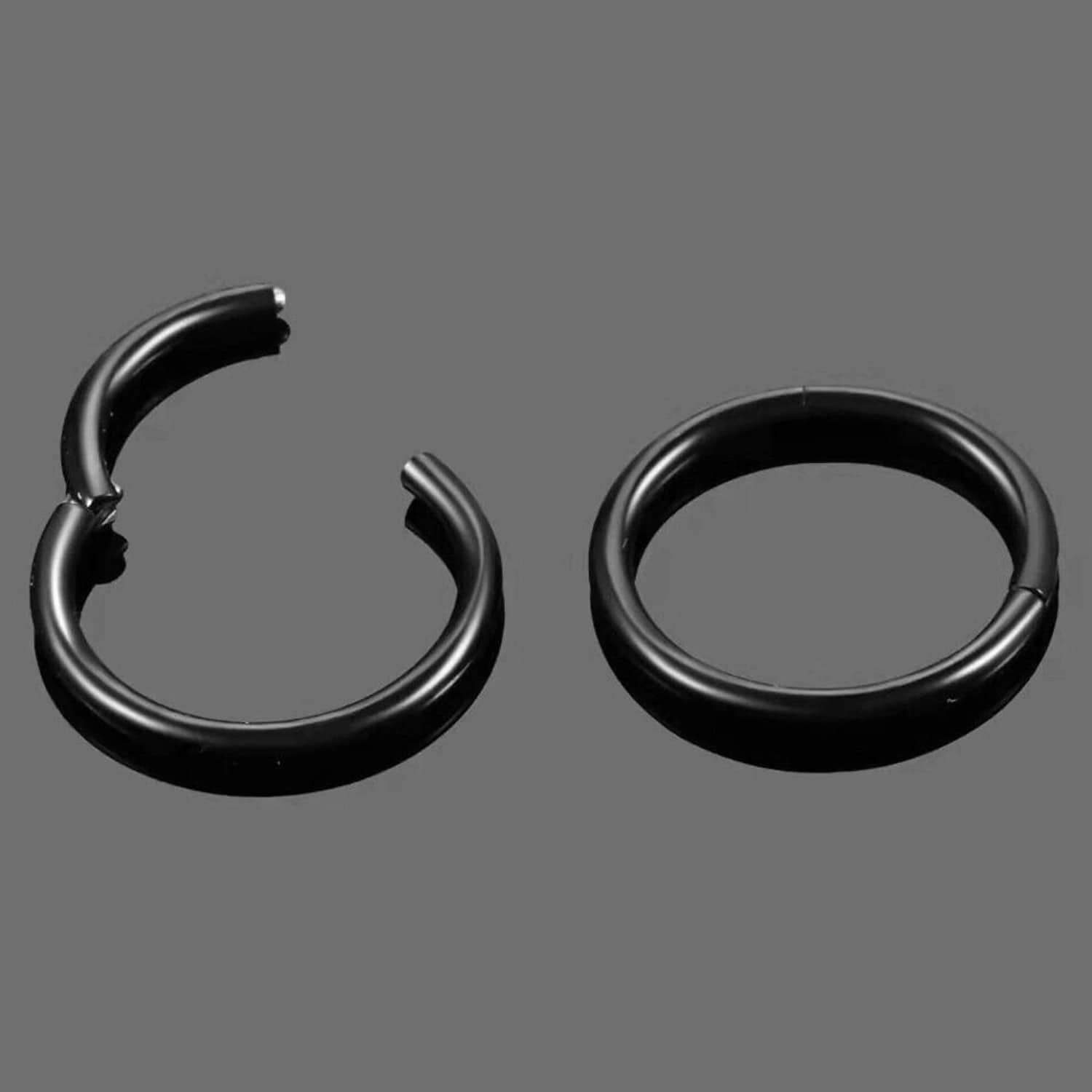 Black Hinged Segment Nose Hoop Ring