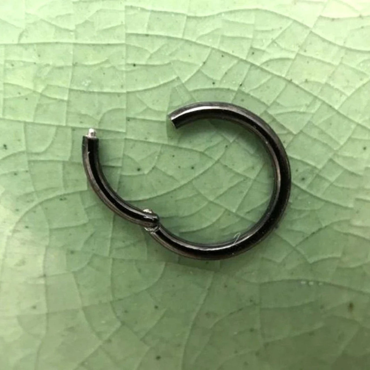 Black Hinged Segment Nose Hoop Ring