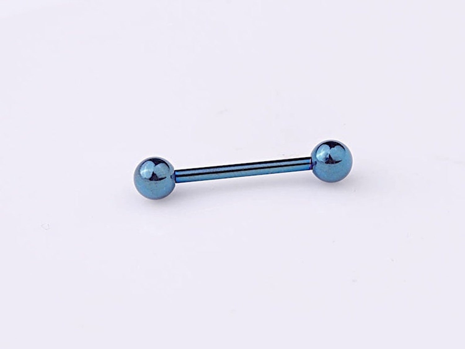 Blue Externally Threaded Straight Barbell