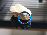 Thumbnail for Blue Twisted Titanium Hinged Hoop Ring