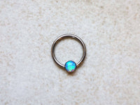 Thumbnail for Captive Bead Ring with Blue Opal