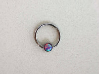 Thumbnail for Captive Bead Ring with Purple Opal