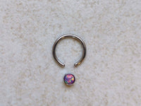 Thumbnail for Captive Bead Ring with Purple Opal