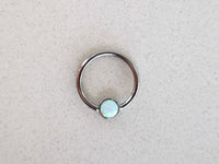 Thumbnail for Captive Bead Ring with White Opal