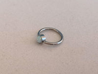 Thumbnail for Captive Bead Ring with White Opal