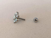 Thumbnail for Charming Flower Stud Earring with 7 White Opal Gemstones