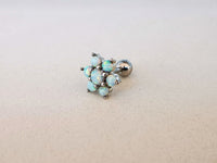 Thumbnail for Charming Flower Stud Earring with 7 White Opal Gemstones