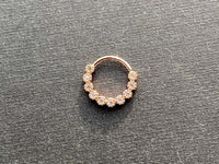 Thumbnail for Charming Rose Gold Daith Ring with CZ Crystals