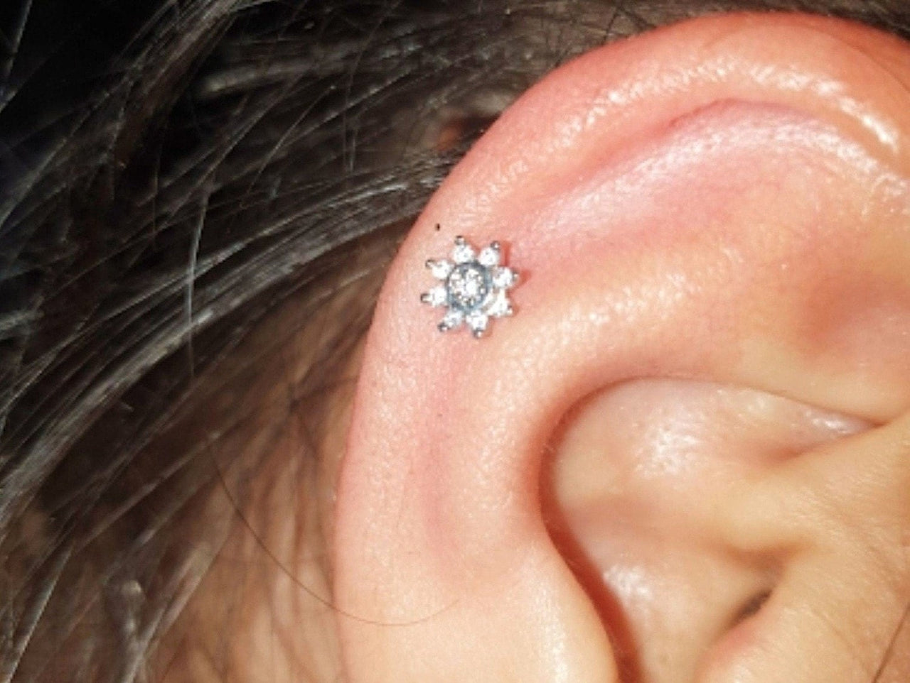 Crystal Flower Stud Earring