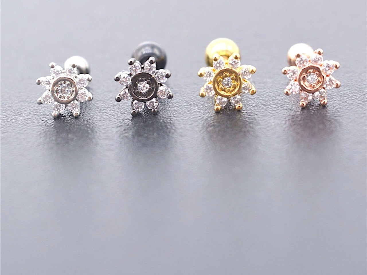 Crystal Flower Stud Earring