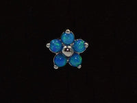 Thumbnail for Dainty Flower Stud Earring with 5 Blue Opal Gemstones