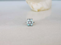 Thumbnail for Dainty Flower Stud Earring with 7 Opal Gemstones