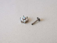 Thumbnail for Dainty Flower Stud Earring with 7 Opal Gemstones