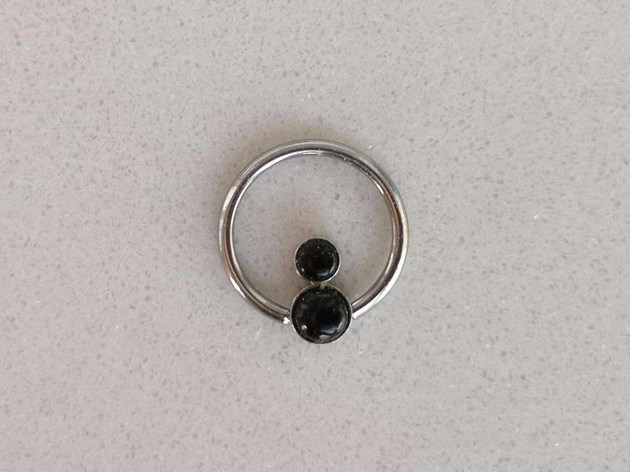 Ethereal Daith Earring with 2 Black Onyx Stones