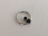 Thumbnail for Ethereal Daith Earring with 2 Black Onyx Stones