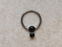 Thumbnail for Ethereal Daith Earring with 2 Black Onyx Stones