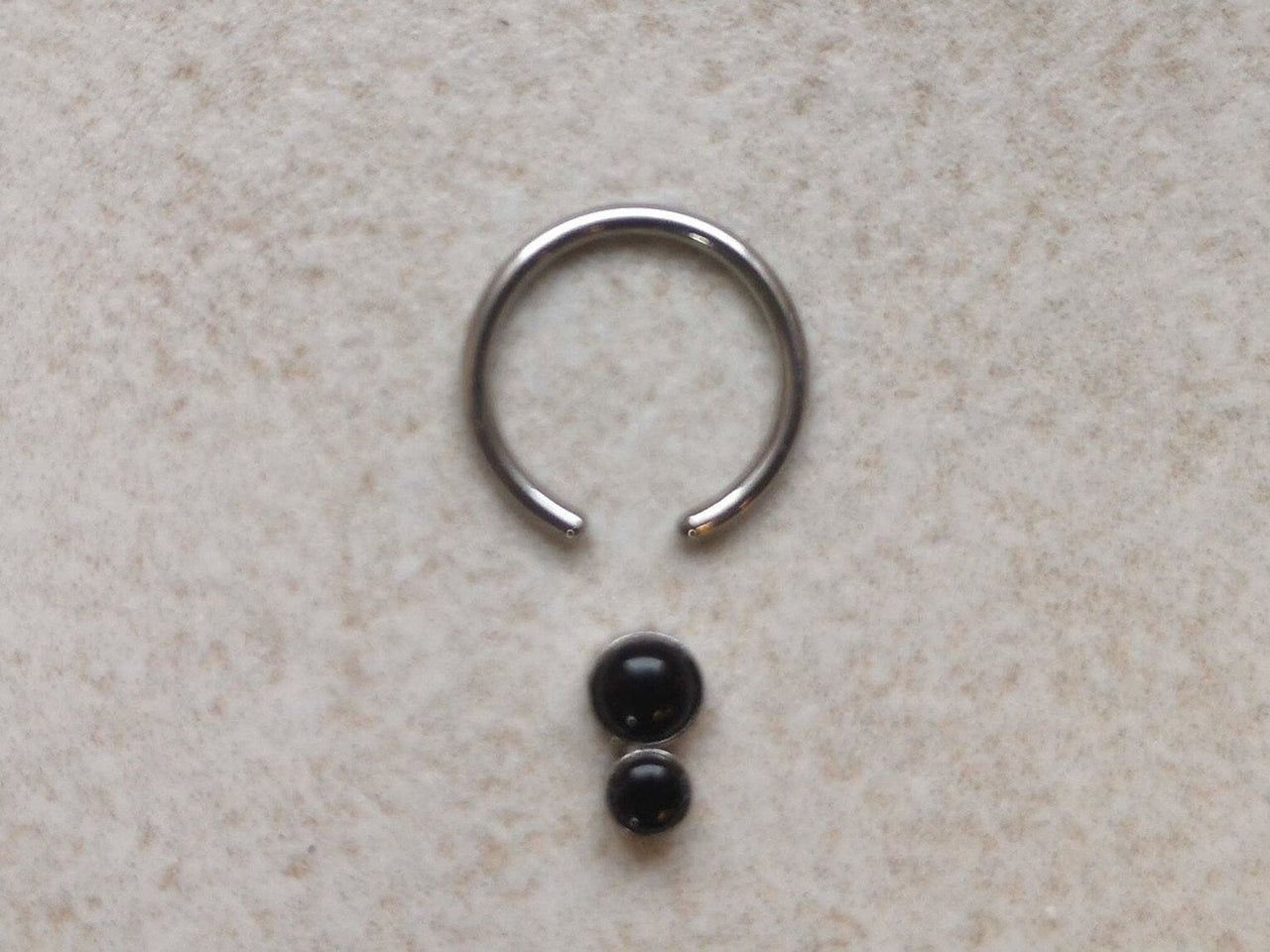 Ethereal Daith Earring with 2 Black Onyx Stones