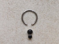 Thumbnail for Ethereal Daith Earring with 2 Black Onyx Stones