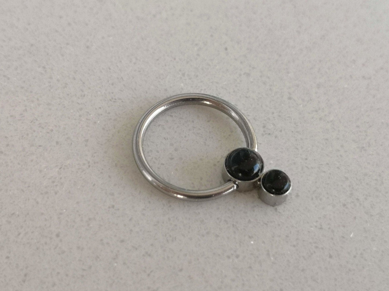 Ethereal Daith Earring with 2 Black Onyx Stones