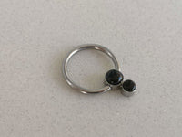 Thumbnail for Ethereal Daith Earring with 2 Black Onyx Stones