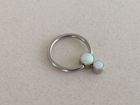 Thumbnail for Ethereal Daith Earring with 2 White Opal Stones