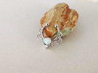 Thumbnail for Faux Silver Lace Septum Ring with White Opal