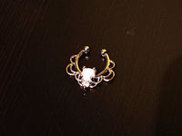 Thumbnail for Faux Silver Lace Septum Ring with White Opal