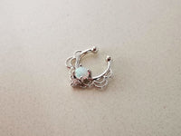 Thumbnail for Faux Silver Lace Septum Ring with White Opal