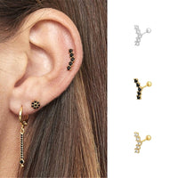 Thumbnail for Glam Curved Crystal Cartilage Earrings