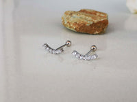 Thumbnail for Glam Curved Crystal Cartilage Earrings