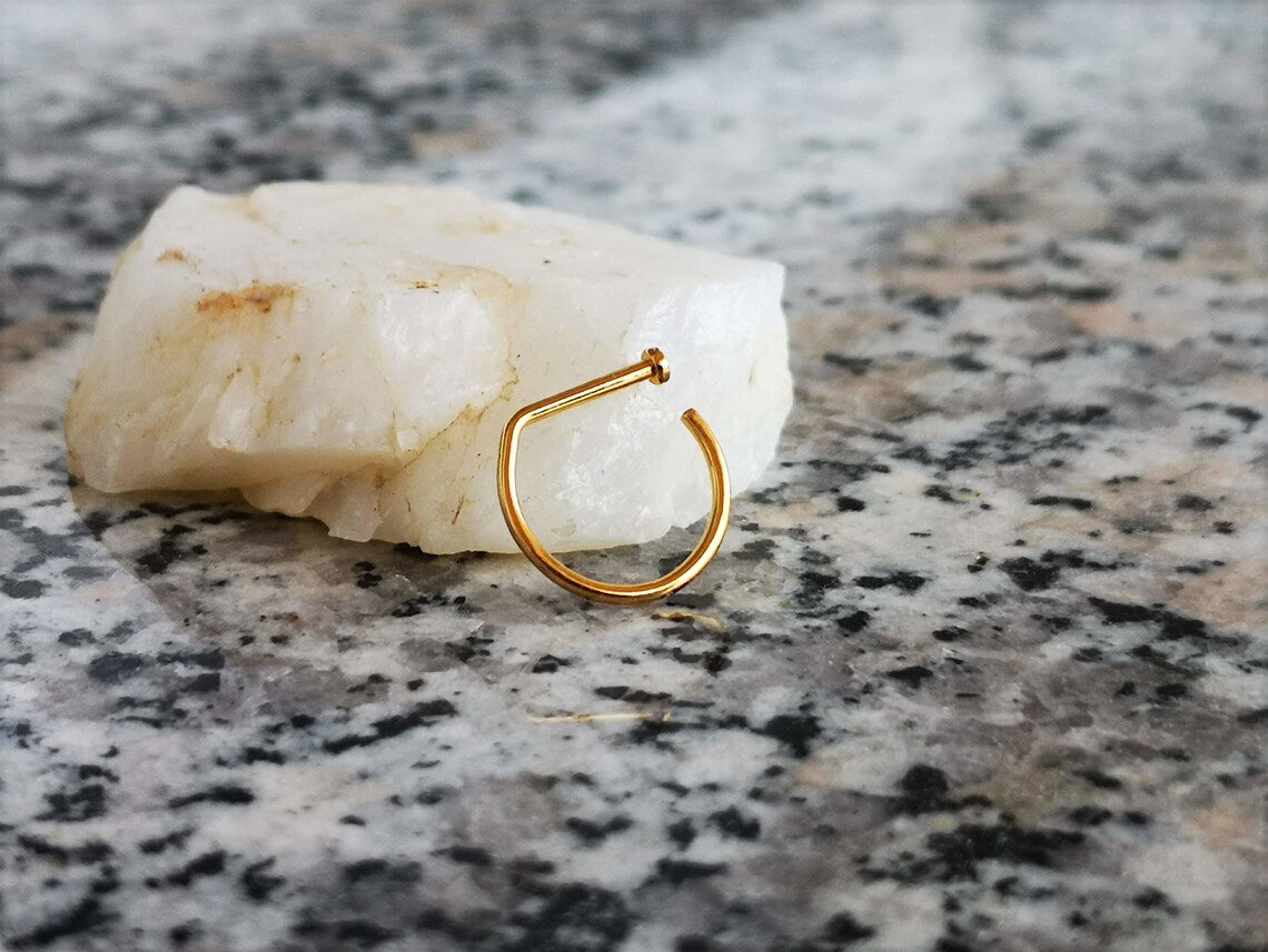 D Shape Hoop Nose Ring