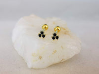 Thumbnail for Gold Dainty Stud Earrings with Cubic Zirconia Gems