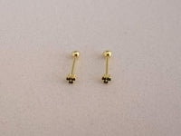 Thumbnail for Gold Dainty Stud Earrings with Cubic Zirconia Gems