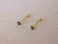 Thumbnail for Gold Dainty Stud Earrings with Cubic Zirconia Gems