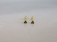 Thumbnail for Gold Dainty Stud Earrings with Cubic Zirconia Gems