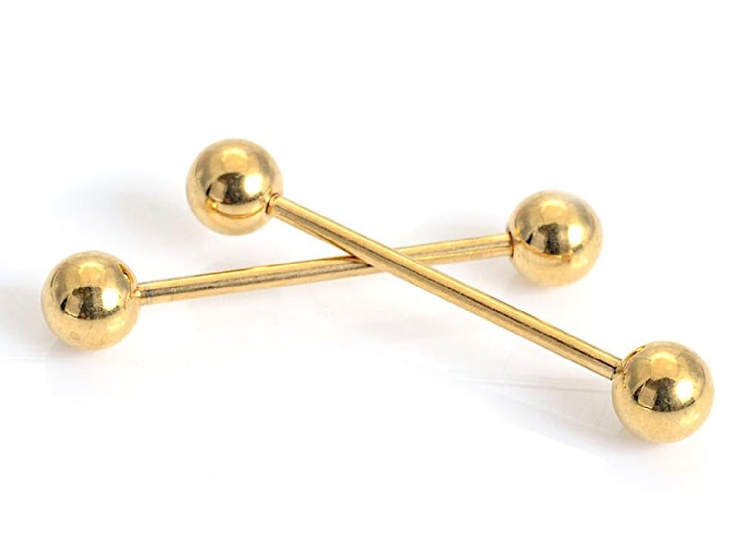 Gold Externally Threaded Straight Barbell