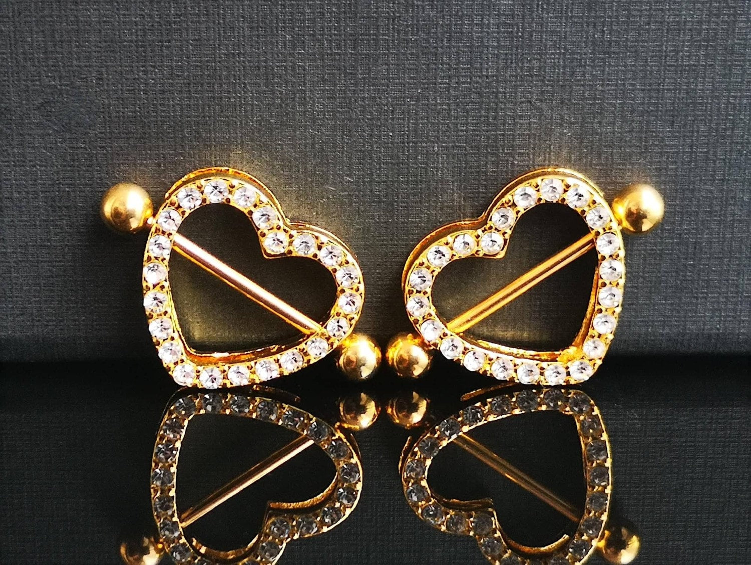 Gold Heart Shaped Nipple Shields