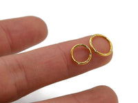 Thumbnail for Gold Hinged Hoop Ring with 5 Flush Set Petite Crystals