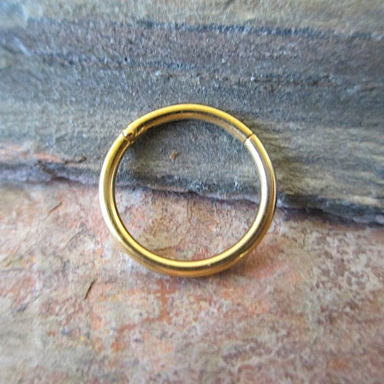 Gold Hinged Segment Nose Hoop Ring - 15% OFF