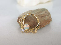 Thumbnail for Gold Lace Septum Clicker Ring with White Opal - 15% OFF