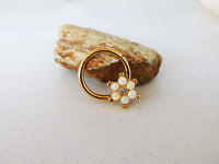 Thumbnail for Gold Opal Flower Septum Ring