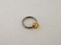 Thumbnail for Gold Seven Petal Crystal Flower Ring