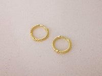 Thumbnail for Gold Small Twisted Rope Hinged Hoop Earrings