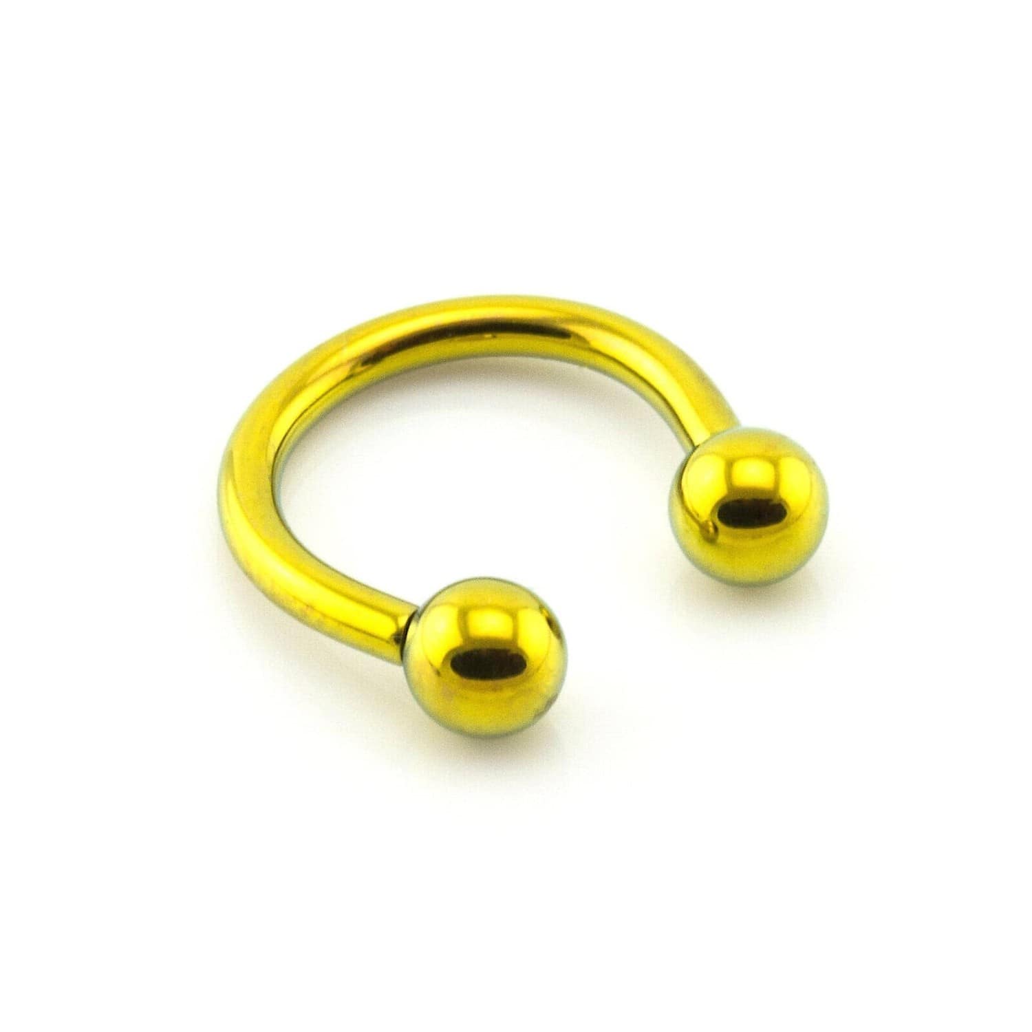 Gold Titanium Internally Threaded Horseshoe